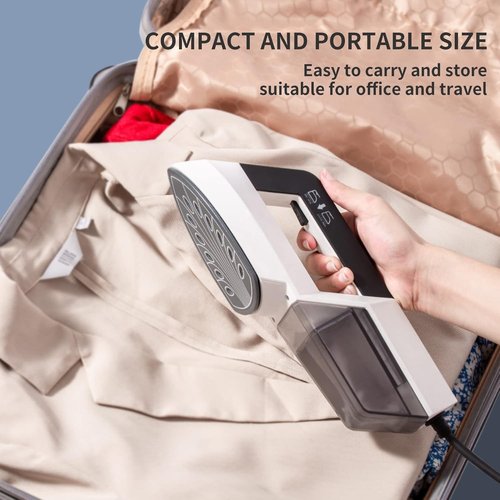 HOMETOP Handheld Clothes Steamer - 30-Second Fast Heat-Up, 1300W Portable Fabric Iron for Home & Travel