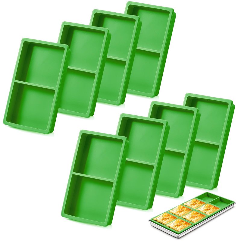 8 pcs Silicone Tray Dividers for Harvest Right Freeze Dryer Medium and Small Trays, Silicone Food Molds for Harvest right freeze dryer accessories, Green silicone food freezer tray