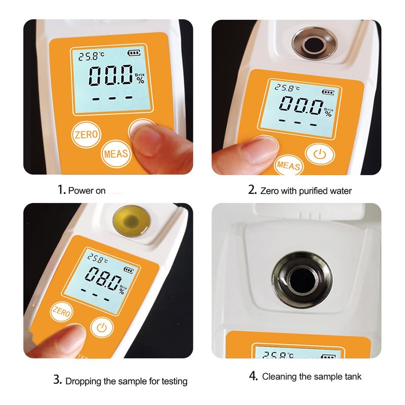 0-55% Brix Meter,High Precision Digital Brix Refractometer with ATC for Fruit,Juice,Beverages,Suger Content Measurement in Wine Making,Beer Brewing,Homebrew Kit