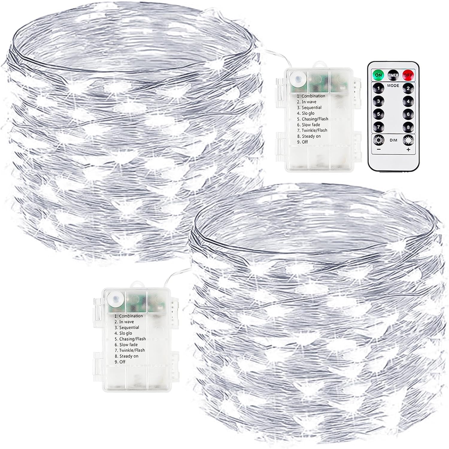 Skiennix 33FT 100 LED Fairy Lights - Waterproof Battery Operated String Lights with Remote & Timer for Indoor/Outdoor Decor