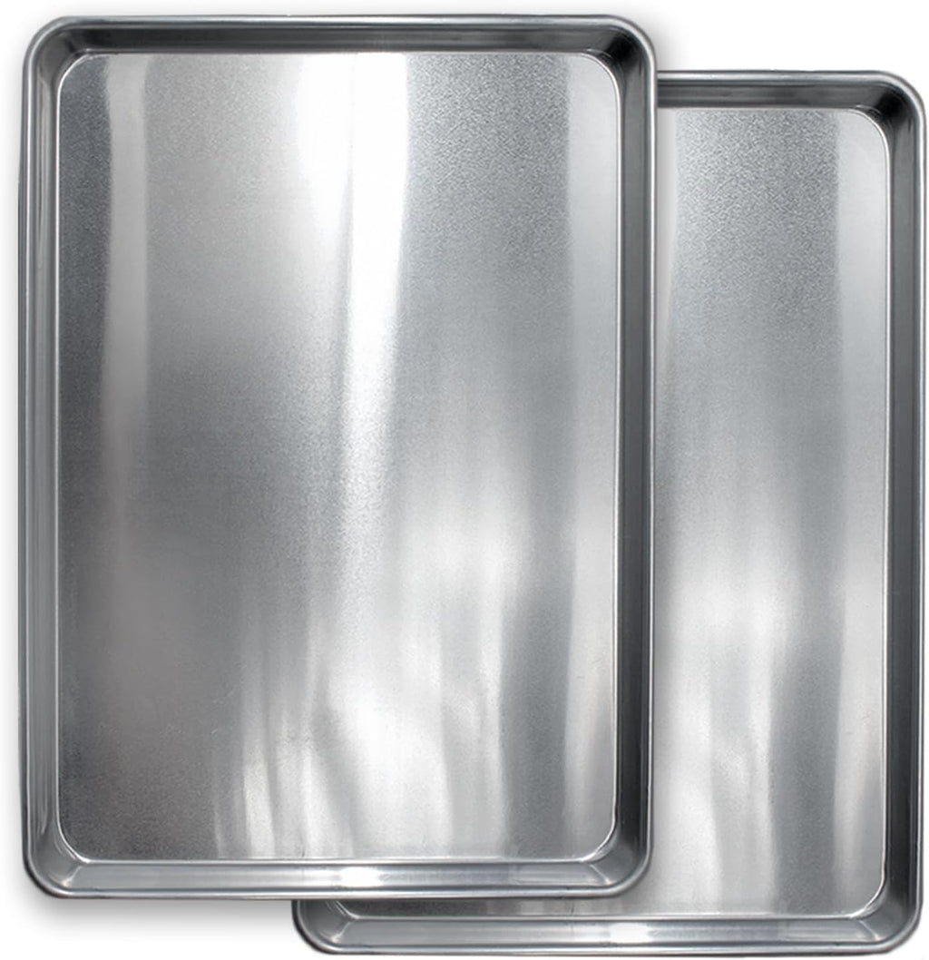 Saffron & Sage Home Living Commercial Quality Cookie Sheet Pan Set - 18x13 Heavy Duty Aluminum, Rust & Warp Resistant - 2 Pack