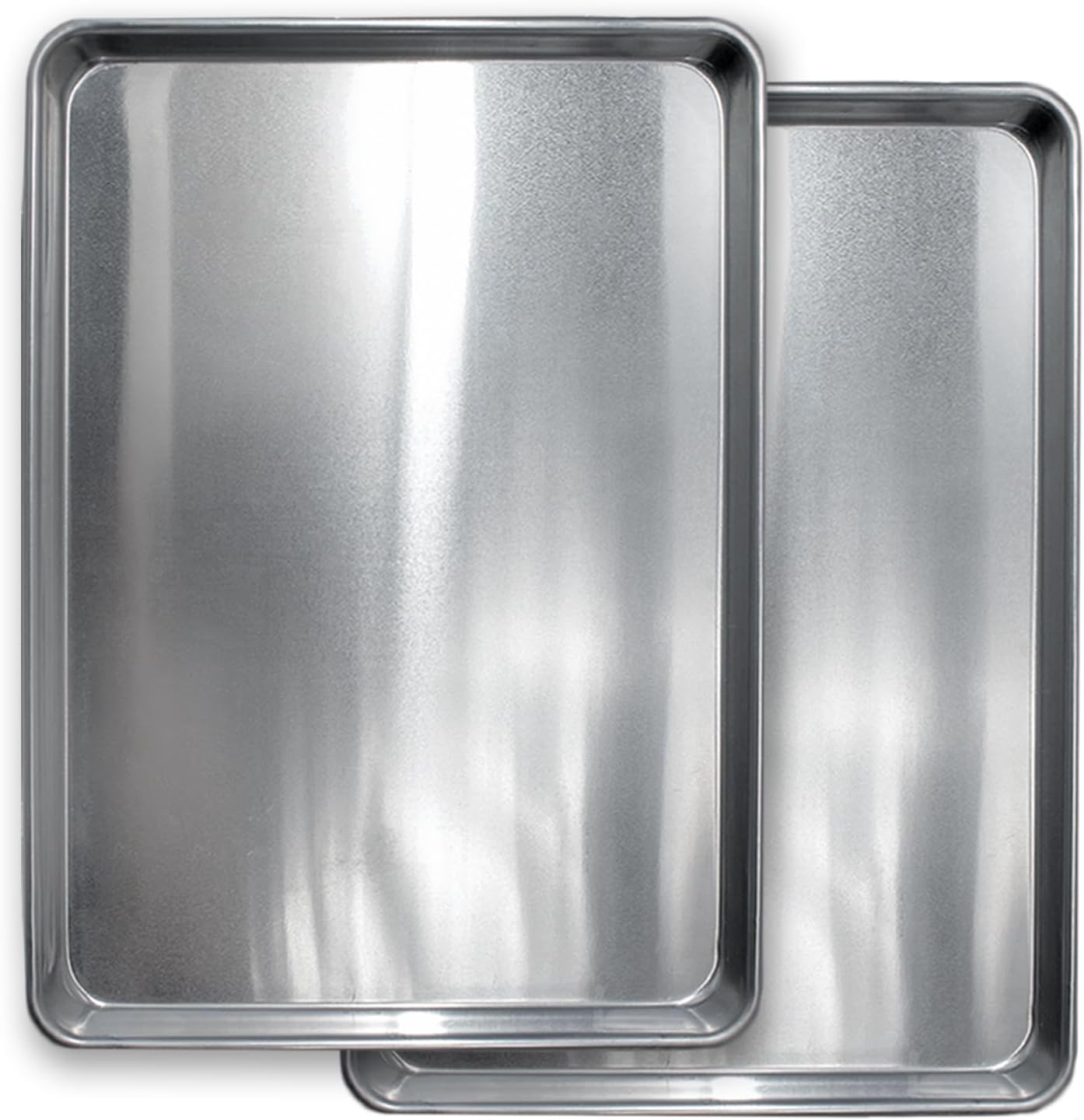 Saffron & Sage Home Living Commercial Quality Cookie Sheet Pan Set - 18x13 Heavy Duty Aluminum, Rust & Warp Resistant - 2 Pack