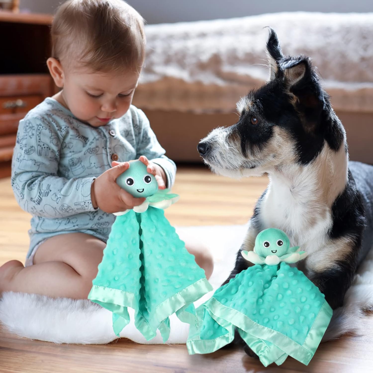 Skiennix Baby Security Blanket - Plush Octopus Lovey Toy for Newborns | Perfect Gift for Boys & Girls