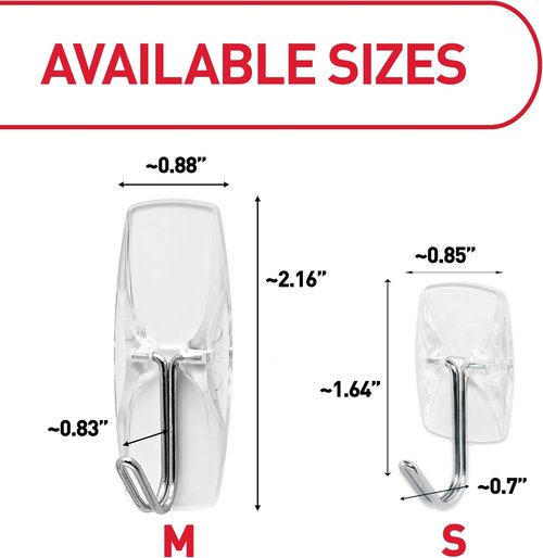 Command Small Clear Wire Toggle Hooks - Damage-Free Hanging Solution | 10 Hooks & 12 Strips, Holds Up to 0.5 lb