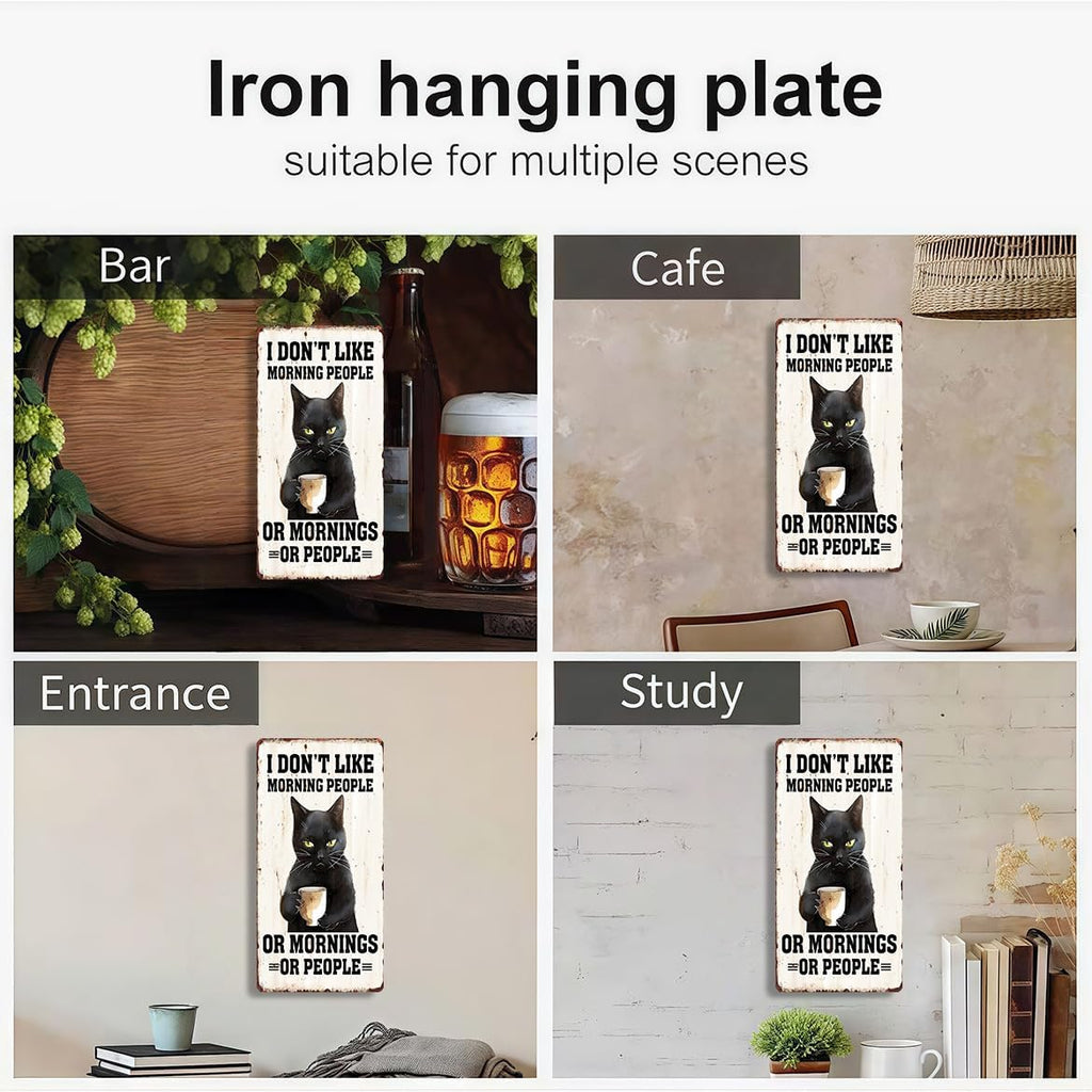 Skiennix Funny Animal Metal Wall Art - Sarcastic Chicken Quote Rusted Tin Sign for Bar & Man Cave Decor | Black