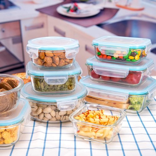AILTEC Glass Meal Prep Containers - 18-Piece BPA-Free & Leak-Proof Food Storage Set with Lids