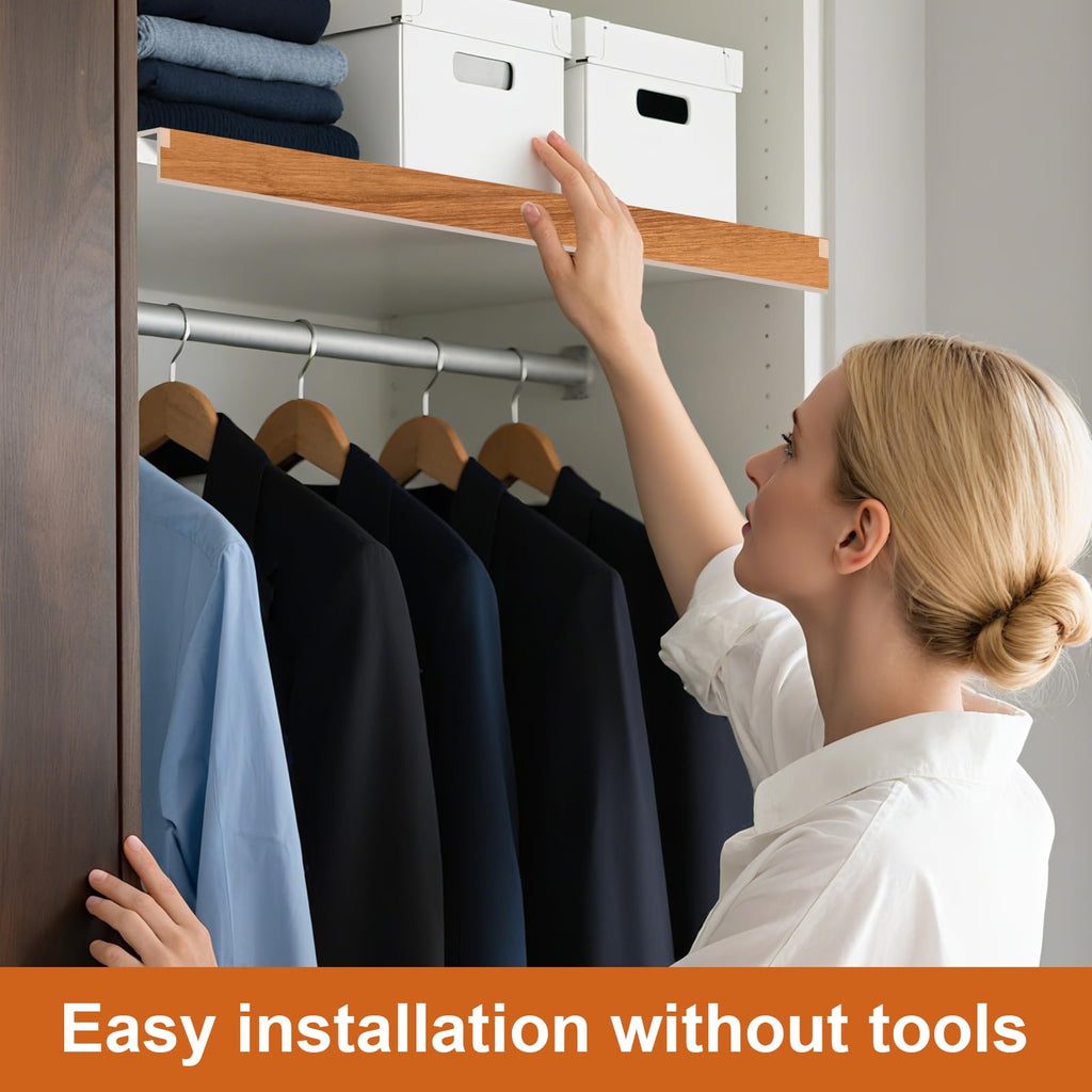 Demine 4 Pack Wire Shelf Liners, 24x12 Inch Thick Waterproof Wood Grain PVC Covers for Wire Shelving, Non-Slip & Easy to Clean Shelf Mats for Pantry, Closet, Kitchen, Bathroom