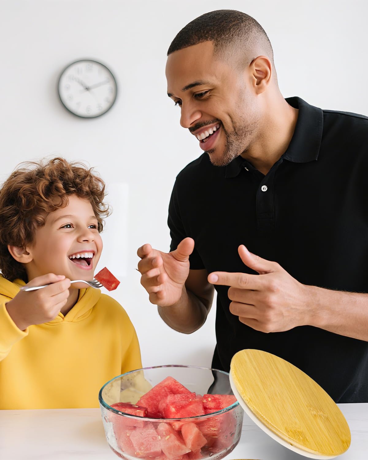 TERESRY Replacement Wooden Lids for Pyrex, Anchor Hocking Glass Containers 7402-PC*4, Bamboo Lids for Pyrex 7Cup Glass Bowls, Bowl Covers with Leakproof 4 Pack