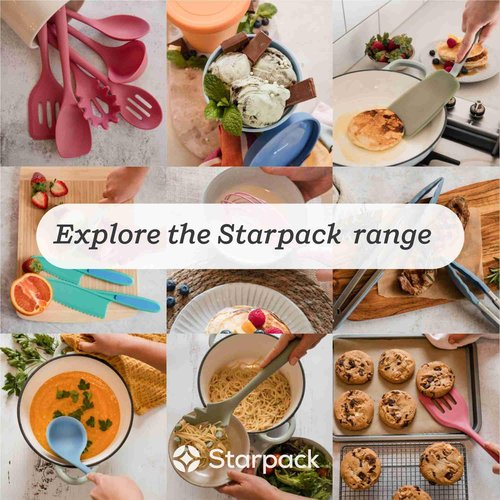 Starpack 'Head Turner' Premium Silicone Turner Spatula, Slotted Spatula - Up-to 600°F High Heat Resistant Silicone Slotted Spatulas for Cooking, LFGB Grade Non Stick Rubber Turner Spatula - 10"
