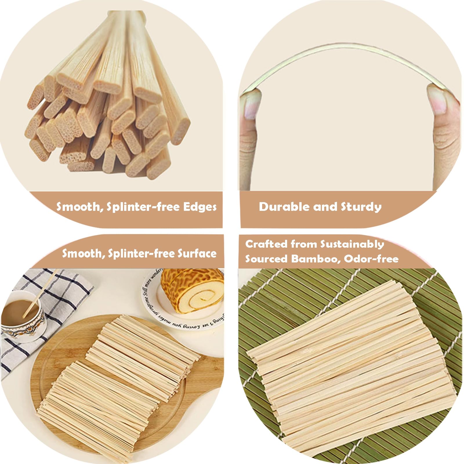 1000 Pcs Bamboo Coffee Stirrers, 5.5 Inch Disposable Coffee Stir Sticks, Coffee Stir with Smooth End, Stir Sticks for Coffee Bar, Stirrers for Cocktail, Hot Drinks, Coffee Bar Accessories (5.5")