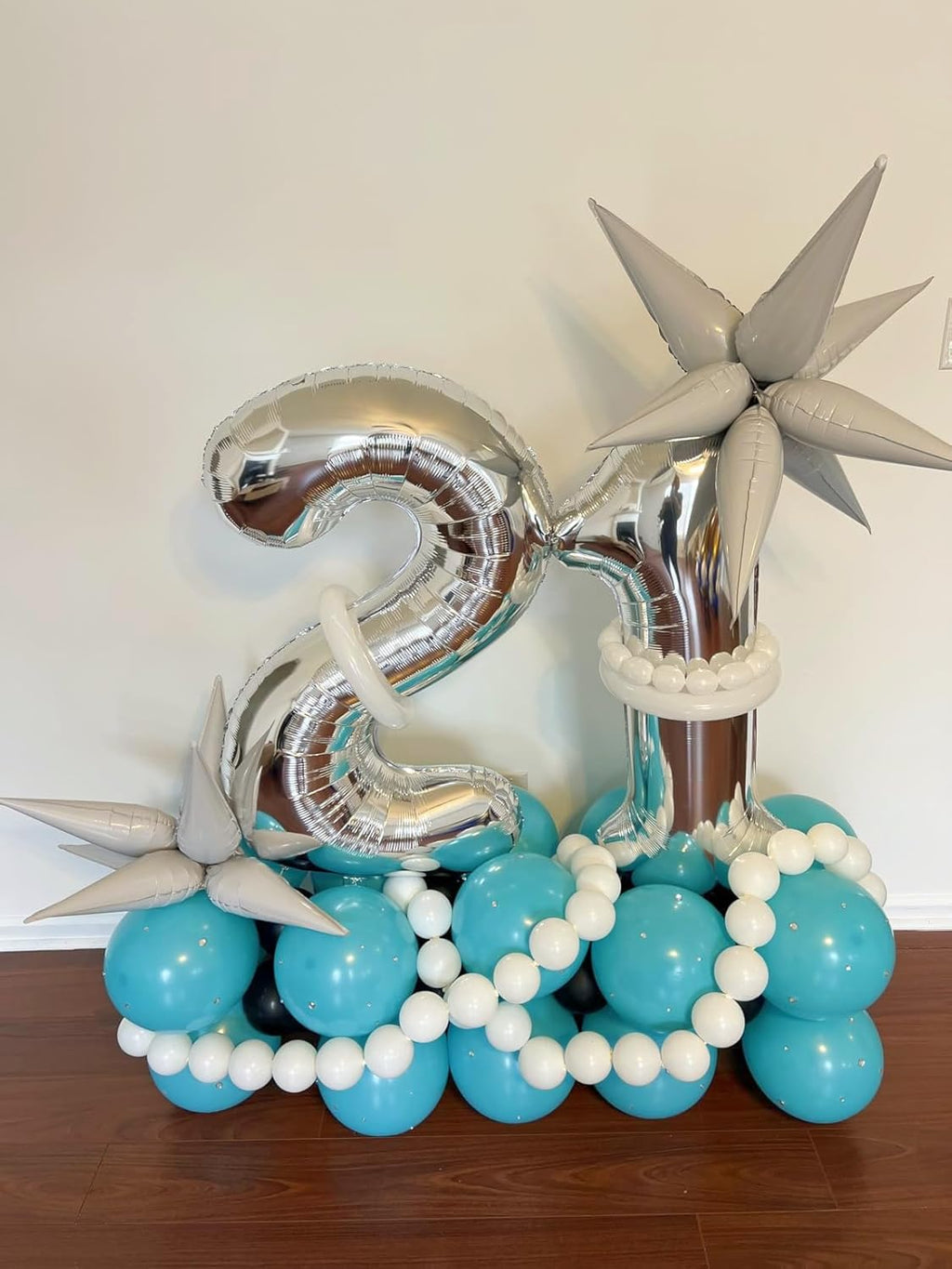 40 Inch Silver Number 7 Balloon - Perfect for Birthday, Engagement, Wedding & Graduation Celebrations