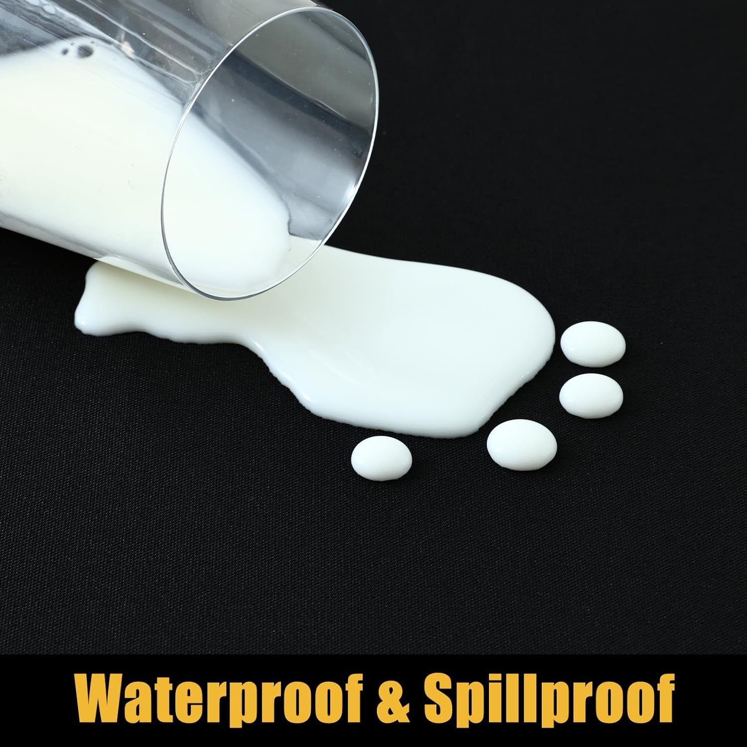 Smiry 2 Pack Rectangle Picnic Table Cloth, Waterproof Elastic Fitted Tablecloths, Washable Polyester Rectangular Patio Table Cover for Camping, Indoor and Outdoor (Black, 30"x60")