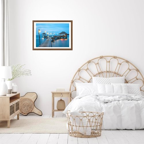 JCJMY 12x16 Picture Frame - Brown Wall Hanging Frame with 11x14 Mat | Display Photos Stylishly