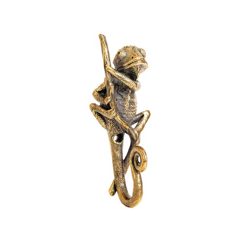Chameleon Handmade Solid Brass Hook – Sturdy & Detailed Lizard Wall Hook for Coats, Bags, Towels – Unique Rustic Home Decor