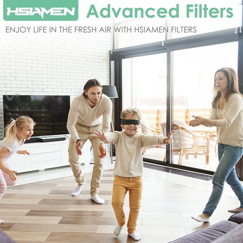 HSIAMEN AP-C500FL Filter Replacement Compatible with HoMedics AP-C500 AP-C550 Smart Air Purifier, 3-in-1 True HEPA Activated Carbon Filter, 2-Pack