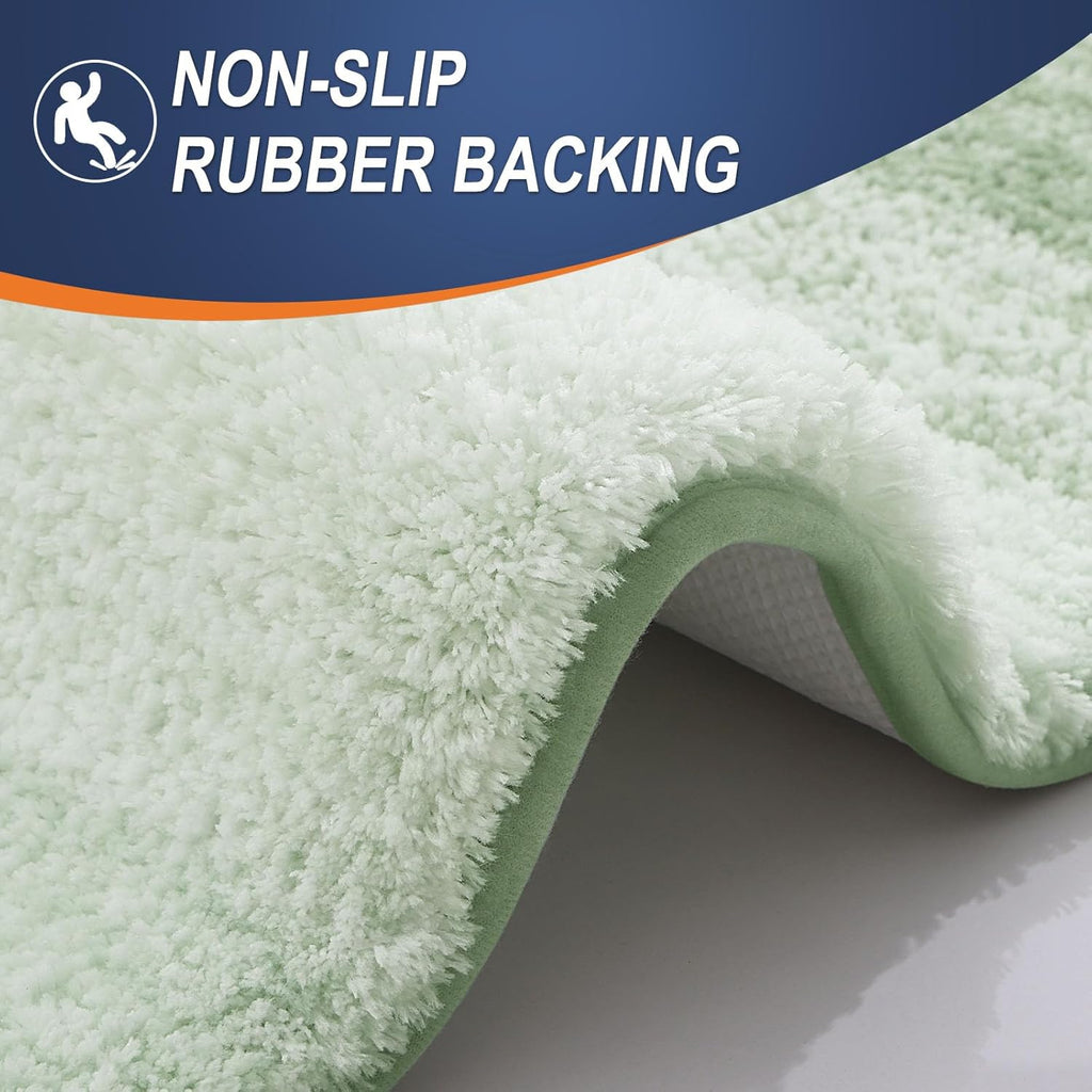 OLANLY Bathroom Rugs - Extra Soft Microfiber Mat with Rubber Backing | Quick Dry, Machine Washable, 24x16, Sage Green