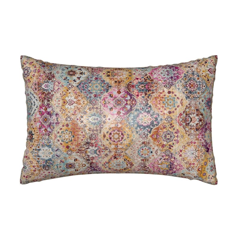 Silk Like Pillowcase for Hair and Skin Orange Antique Ethnic 1 Pack Satin Pillowcase with Hidden Zipper Soft Breathable Smooth Cooling Pillow Cover King Size for Bedroom Sofa 20”x36”
