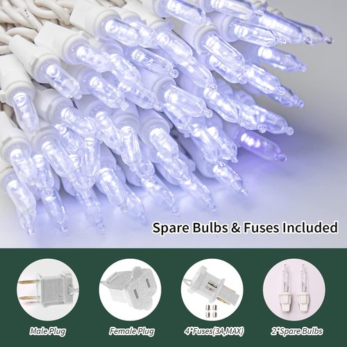 LAMPHOME 21.6FT Mini LED String Lights - White Indoor/Outdoor Christmas Decor for Parties & Weddings