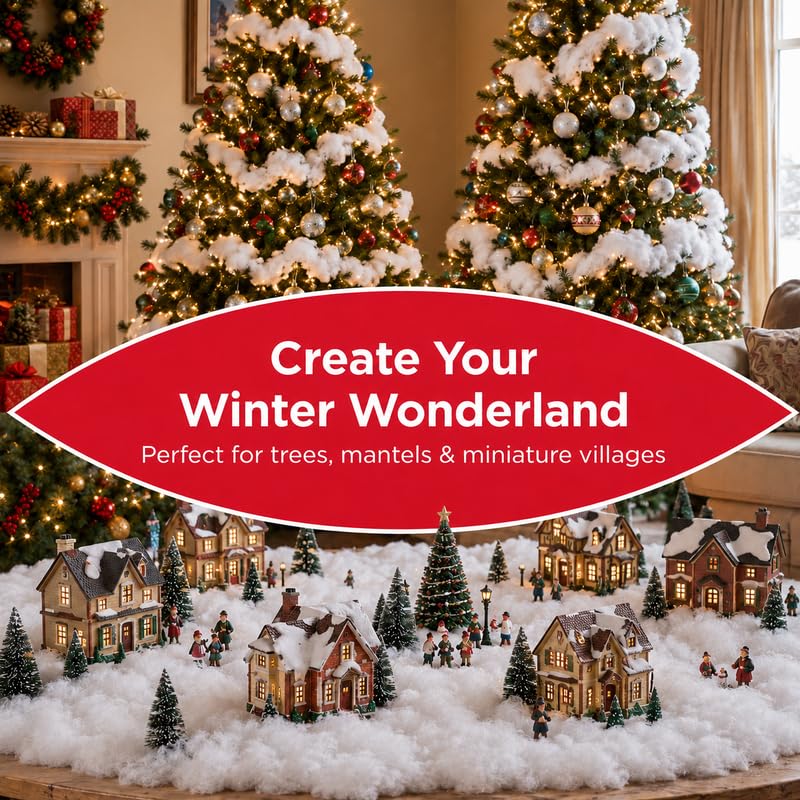Iernre 1000g Artificial Snow for Christmas Decor, Faux Fluffy Snow Fiber