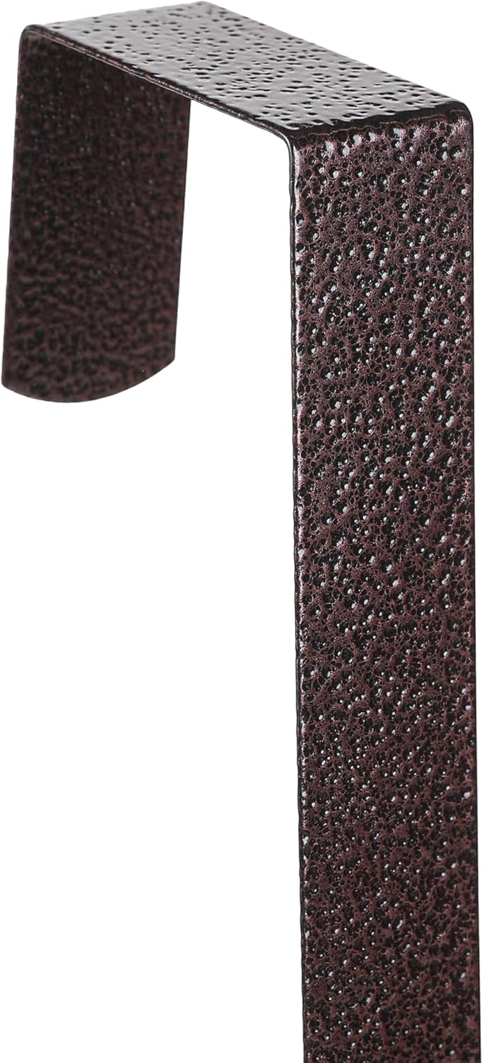 Sattiyrch 12" Wreath Hanger - Durable Steel Over The Door Hook in Textured Brass Finish