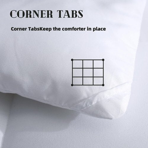 DOWNCOOL Queen Size Comforter - Lightweight All-Season Duvet Insert | White Down Alternative Quilt (88x92 Inches)