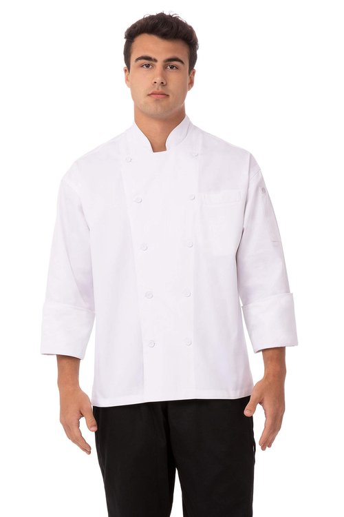 Chef Works Unisex Lyon Executive Chef Coat, White, 64