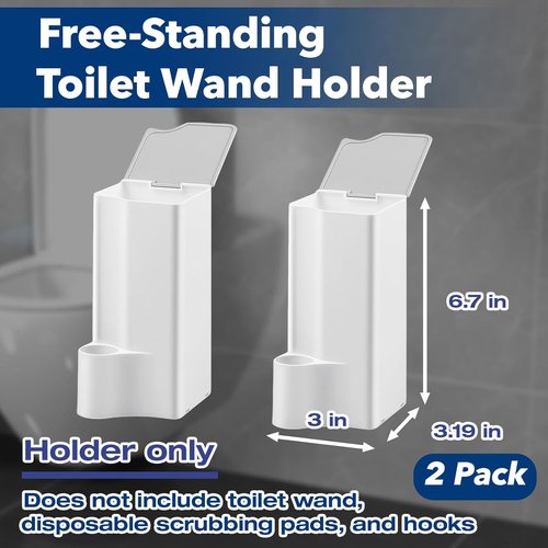 Clorox Toilet Holder - Space-Saving Wall-Mount & Free-Standing Storage | 2-Pack for Disposable Scrubbing Pads
