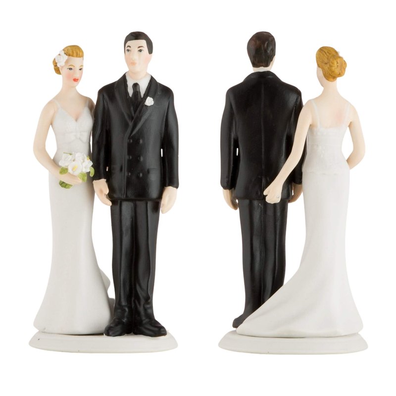 WEDDINGSTAR The Love Pinch Bridal Couple Funny Wedding Porcelain Figurine Cake Topper