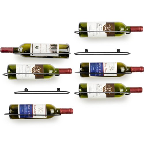 Decoeco Wall Mounted Wine Rack: Horizontal Wine Holder with Sturdy Construction - Wine Racks Display for Kitchen Bar Home Dining Décor - 8 Packs