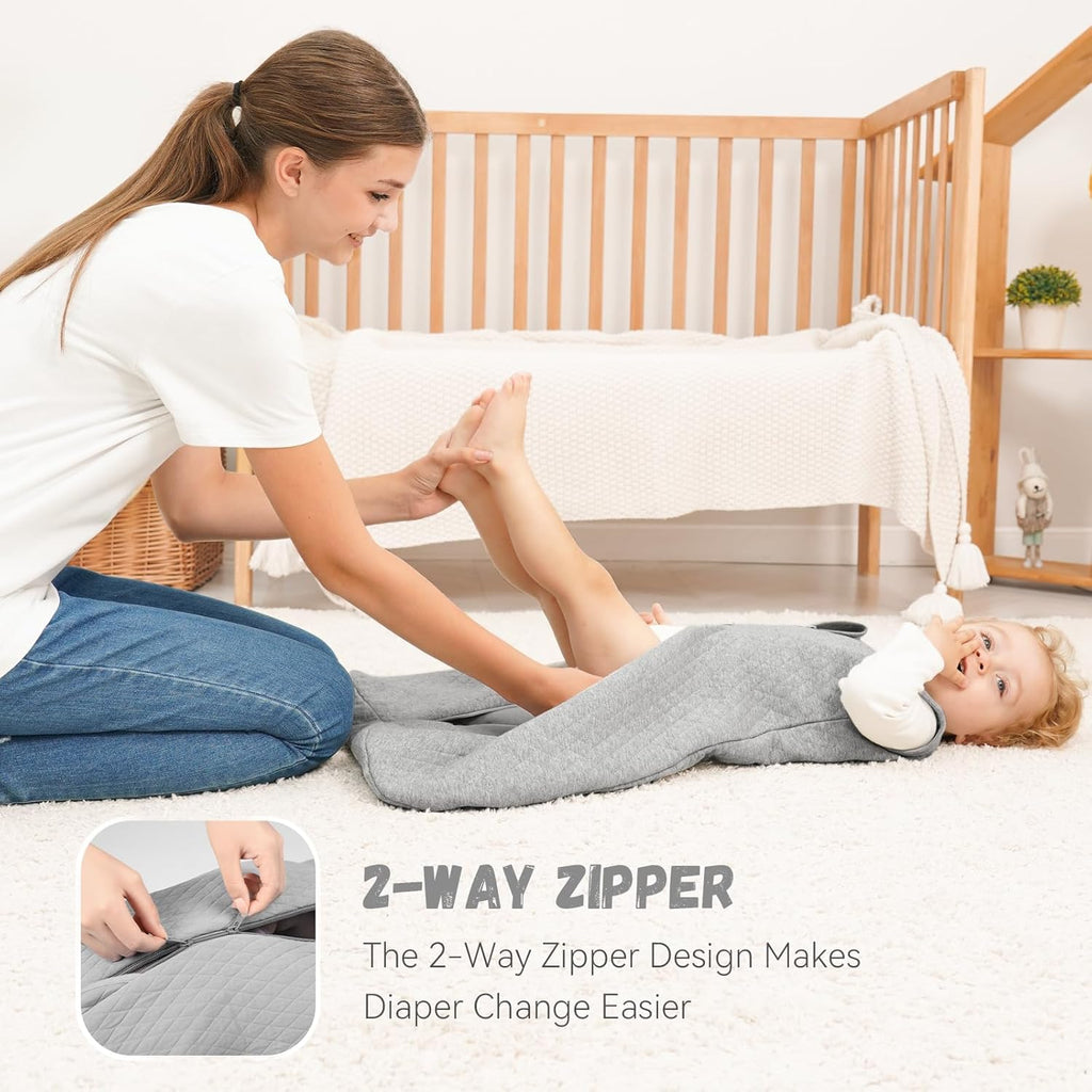 Yoofoss Baby Sleep Sack - 100% Organic Cotton Wearable Blanket for Infants 0-6 Months | TOG 2.5, 2-Way Zipper