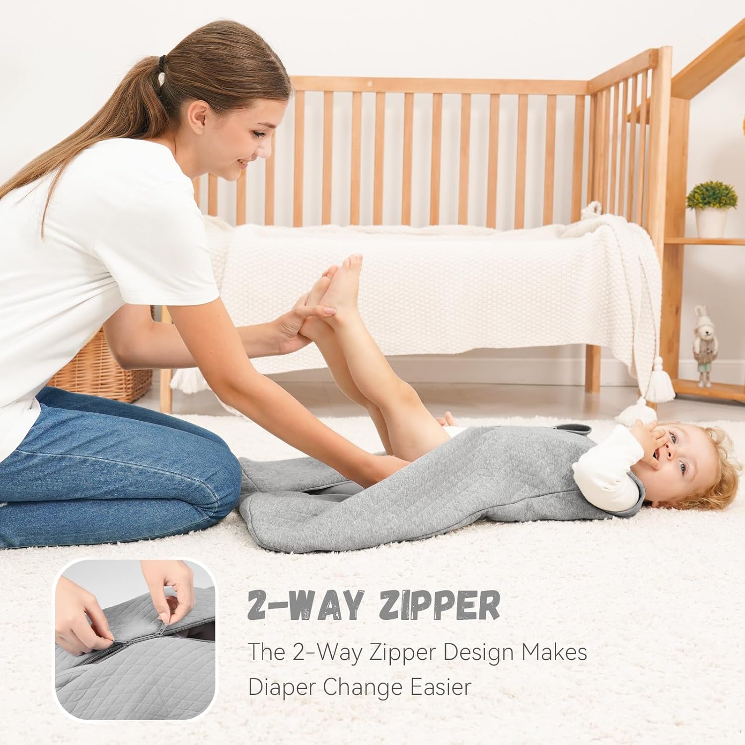 Yoofoss Baby Sleep Sack - 100% Organic Cotton Wearable Blanket for Infants 0-6 Months | TOG 2.5, 2-Way Zipper
