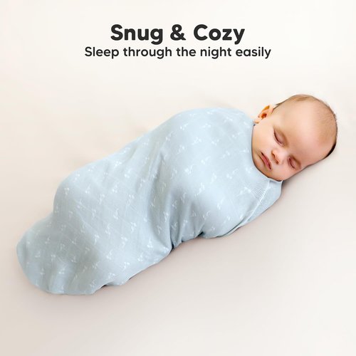 Bloom Organic Muslin Swaddle Blankets - Soft & Breathable 4-Pack for Newborn Boys & Girls