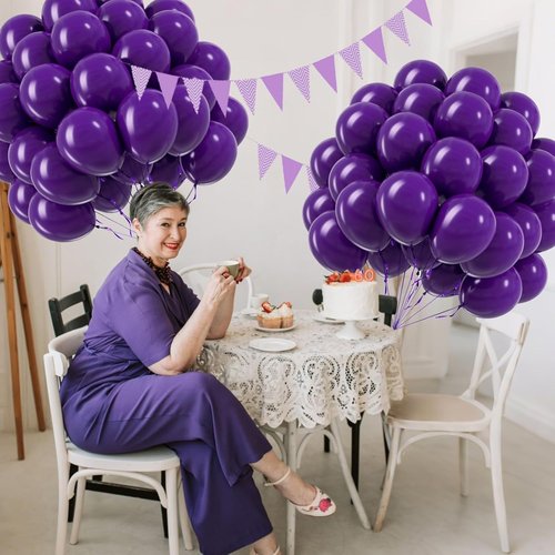 Dark Purple Balloons - 12 Inch Latex Party Balloons | 50 Pack for Weddings, Baby Showers & Celebrations