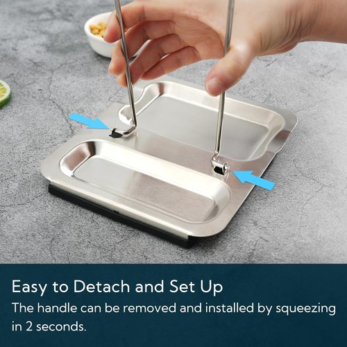 KITCHENDAO Foldable Spoon Rest and Pot Lid Holder for Counter, Non-scratch Silicone Base, Stainless Steel Pan Pot Cover Lid Rack Shelf Stand Holder Spoon Holder Utensil Rest Stove Organizer