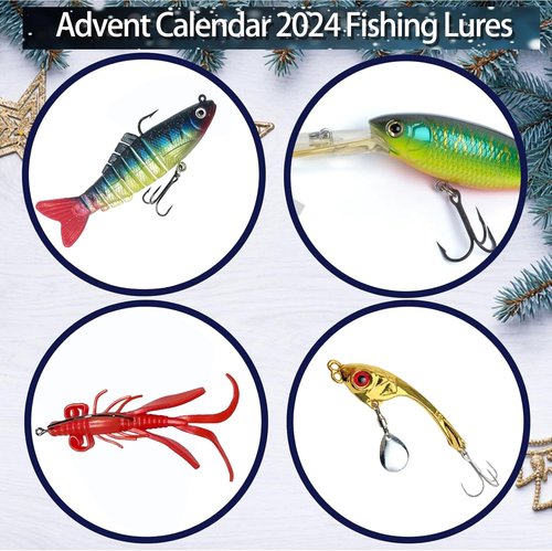 Fishing Advent Calendar 2026 by [Brand Name] - 24-Day Countdown Fishing Bait Set for Men & Teens