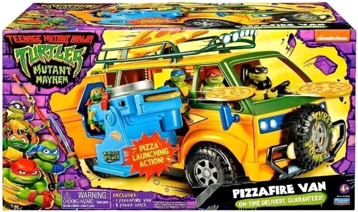 Playmates Toys Teenage Mutant Ninja Turtles Pizza Fire Delivery Van - Fun Action Playset for Kids