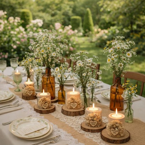 Otuuz 24 Pcs Rustic Wedding Party Favor Candle Holders Bridal Shower Favors Wooden Candles Favors Gifts Souvenirs for Guest Romantic Gifts Wedding Decorations (Light Brown)
