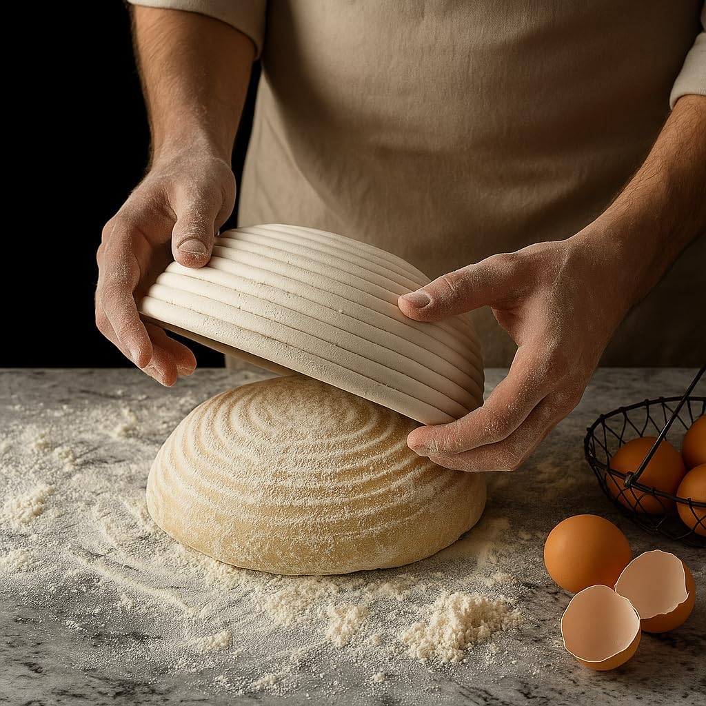 Saint Germain Bakery Premium Round Bread Banneton Basket - Set of 2 | 9" Round Baskets with Liner