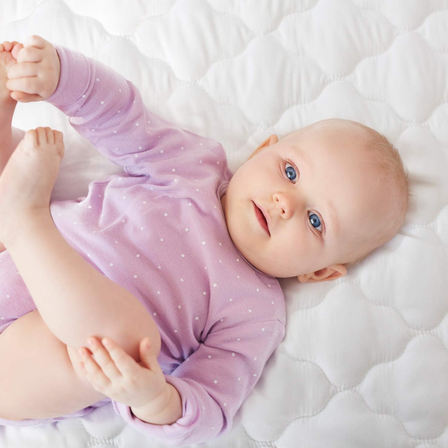 Skiennix Waterproof Crib Mattress Protector - Soft Cotton Fabric for Toddler Beds | Ideal for Boys & Girls