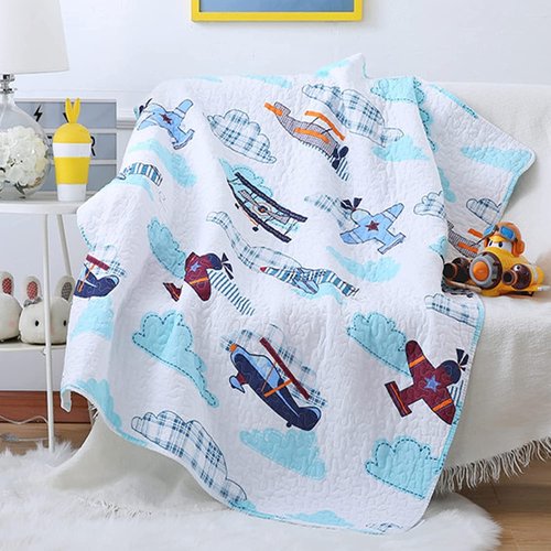 Abreeze PlaneToddler Blankets for Boys Quilt Bedspread Kids Plane Airplane Boys Girls Kid's Quilt Throw Blanket Toddler Bed Quilt 43" X 51"