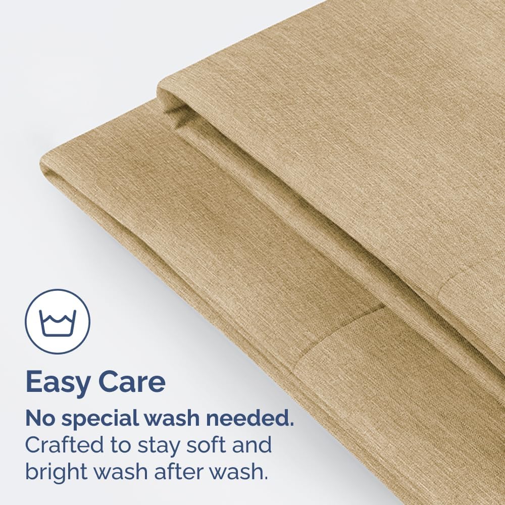 Skiennix Standard Pillow Cases Set of 4 - Ultra Soft Hotel Quality Covers - Machine Washable - Heathered Tan