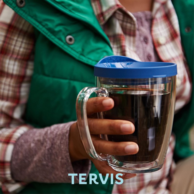 Tervis Shells on the Beach Tumbler with Wrap and Turquoise Lid 16oz Mug, Clear
