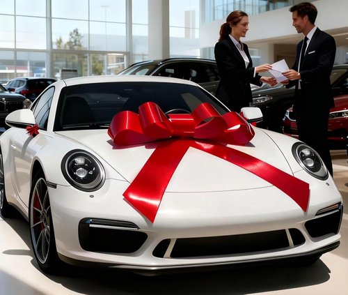 IDOYUAN 30-Inch Big Red Car Bow - Perfect for Car Decor, Gift Wrapping & Holiday Celebrations