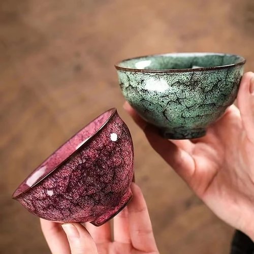 Lxuwbd Ceramic Chinese Kung Fu Tea Set, Japanese Style Tea Cup, Yerba Mate Tea Set, 5pcs Ceramic Mate Cup Set, Tea Cup