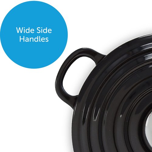 BK Cookware Bourgogne Enameled Cast Iron 2.6QT Dutch Oven, Jet Black