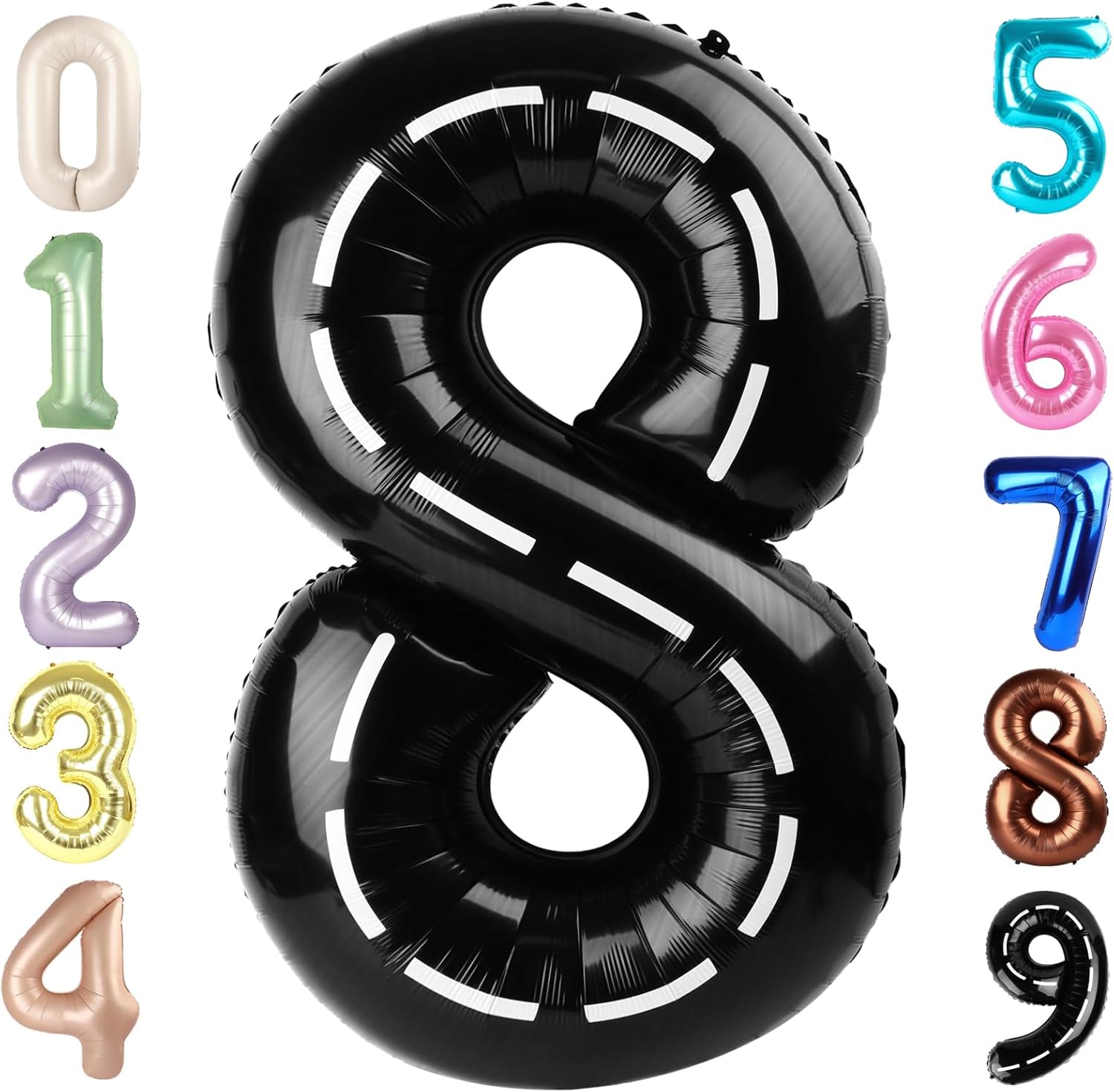 40 Inch Number 8 Balloon - Black 8 Birthday Decorations for Men & Boys | Party Supplies for Weddings & Graduations