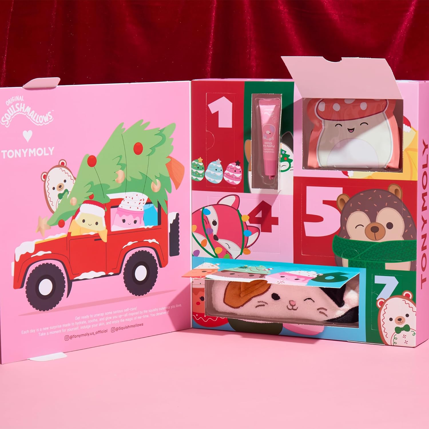 TONYMOLY x Squishmallows Advent Calendar 2025 - 7-Day Skincare Set with Hand Cream, Lip Gloss & Masks