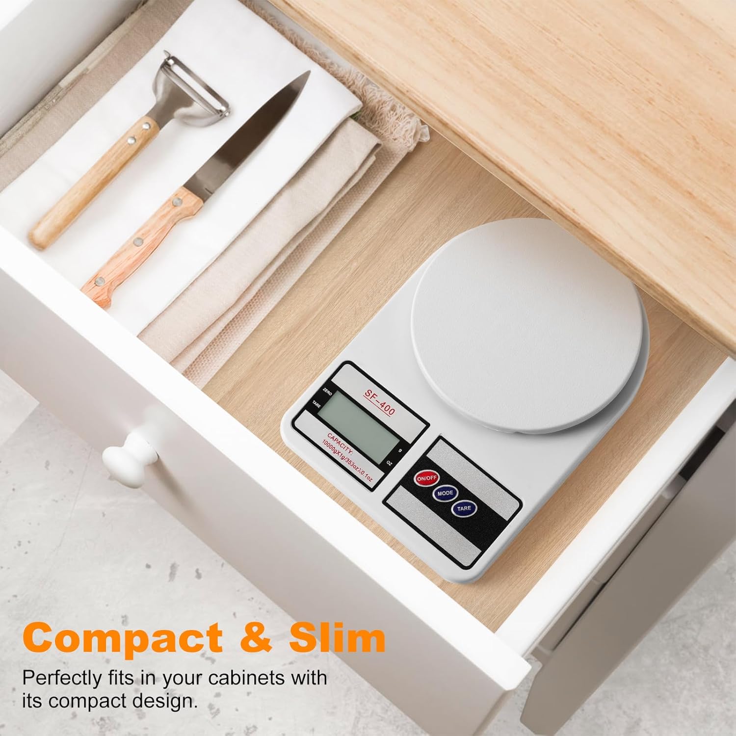Partyreal Digital Kitchen Scale - Stainless Steel Food Scale with oz/g Units | Ideal for Meal Prep & Baking