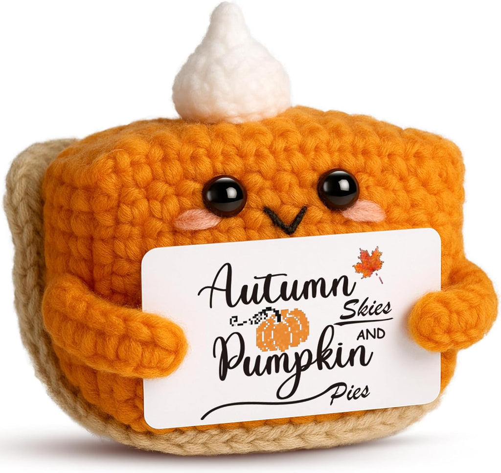 Skiennix Mini Pumpkin Pie Crochet Doll - Cute Fall Decor for Thanksgiving | Plush Autumn Gift