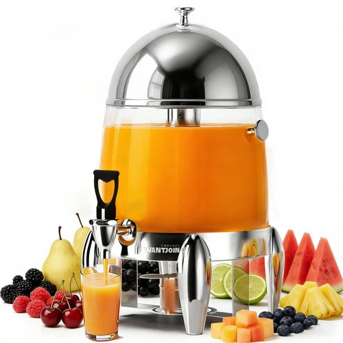 WantJoin Beverage Dispenser With Stand - 3.2 Gallon Drink Dispenser With Ice Core & Fuel Holder, Leakproof Spigot, Visible Container, Drink Dispenser For Cold & Hot Drink Parties Gathering Cafeteria